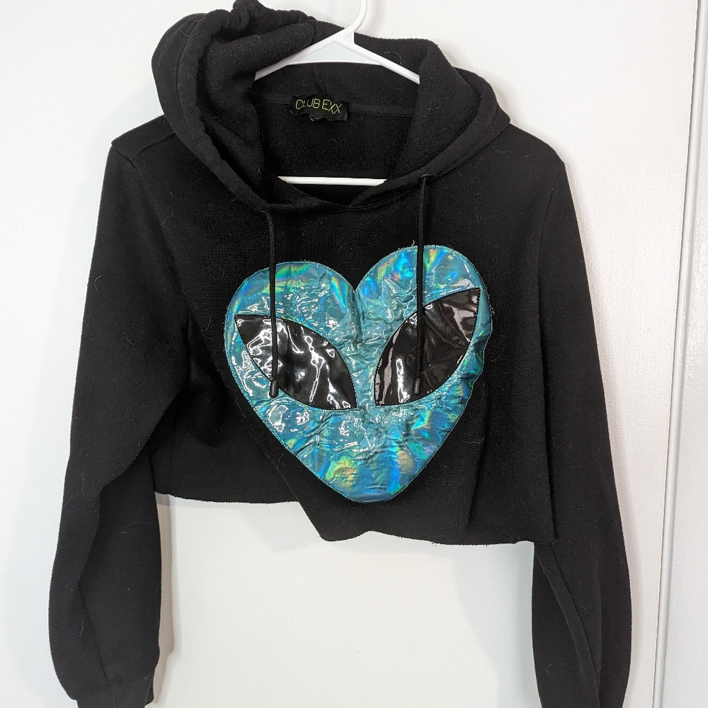 DollsKill Alien Cropped Hoodie